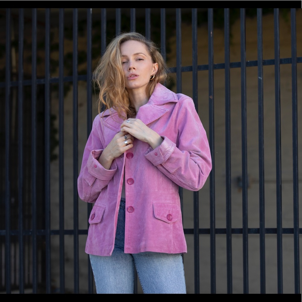 VINTAGE TERRY LEWIS pink suede jacket